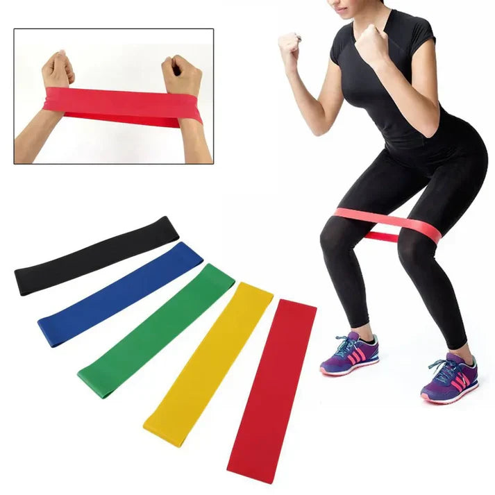5-pack Træningsband for Helkroppstræning – Hemmagym, Fitness, Yoga & Pilates
