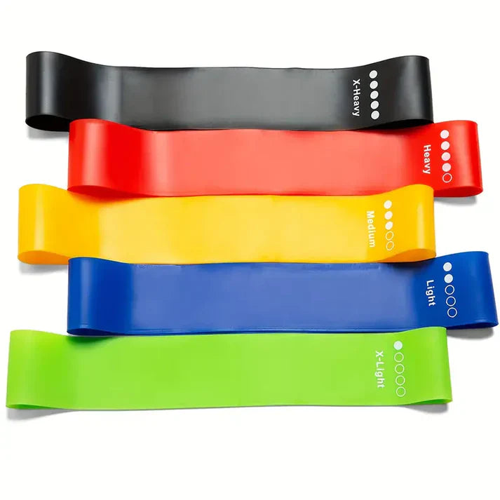 5-pack Træningsband for Helkroppstræning – Hemmagym, Fitness, Yoga & Pilates
