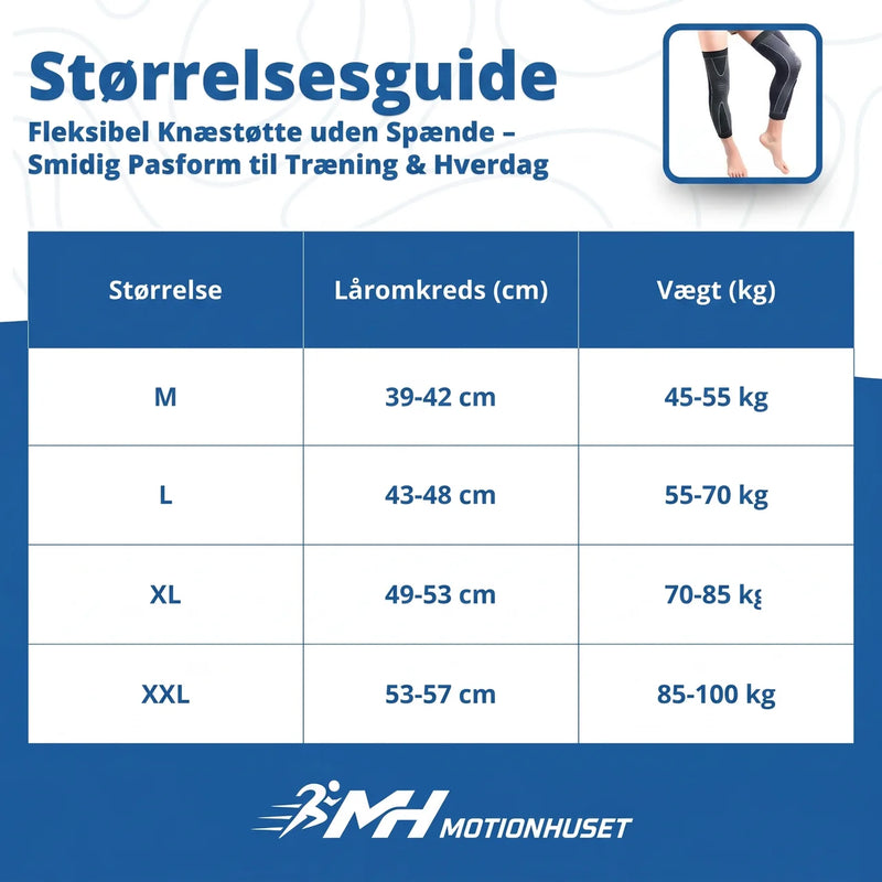 Fleksibelt Knæstød uden Spænne – Smidig Pasform for Træning & Hverdag