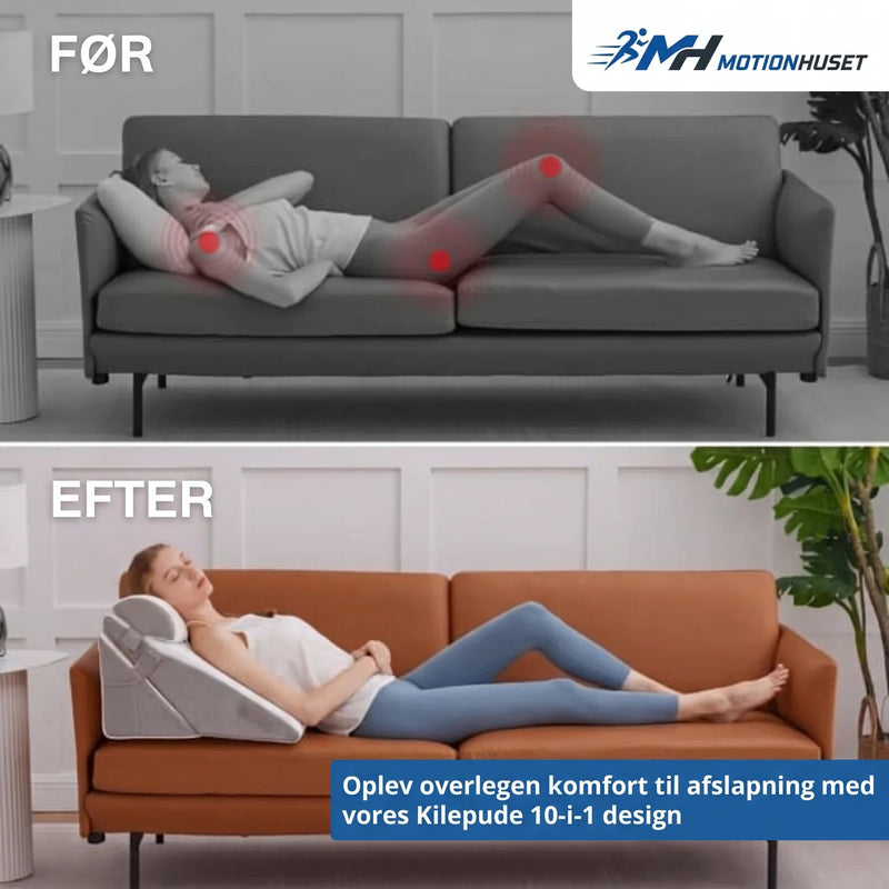 Kigepude 10-i-1 med Memory Foam – Justerbar Stødkudde for Ryg og Ben