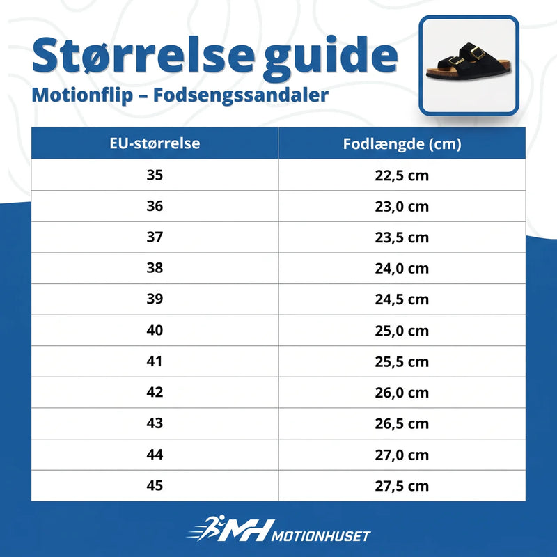 Motionflip – Fotbæddssandaler med komfort, støtte og stilren design