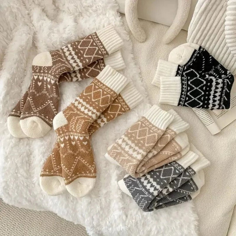 Fluffiga vinterstrumpor 5-pack – varma & bløde mysstrumpor