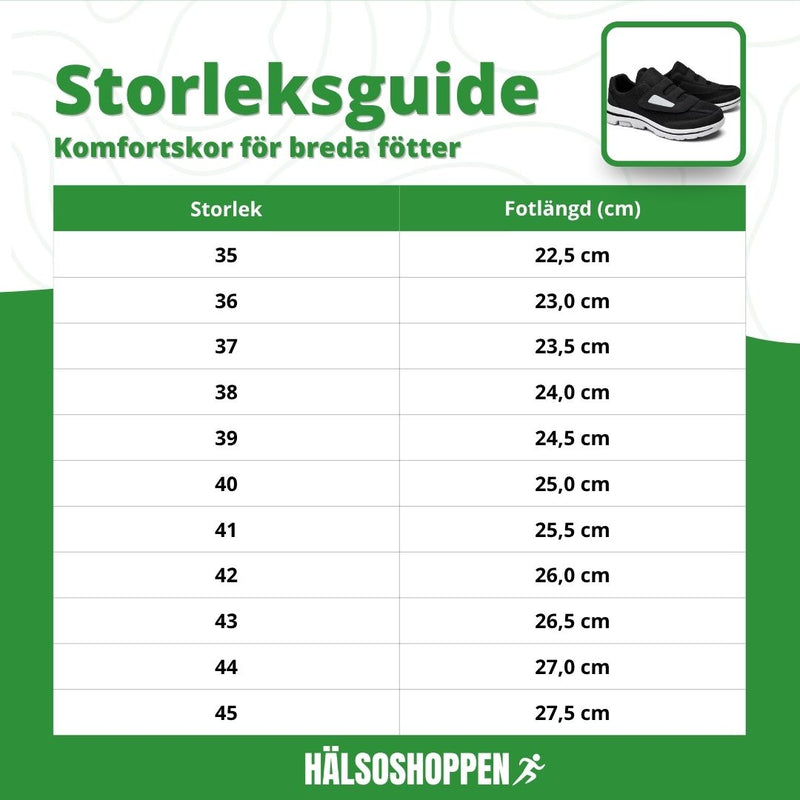 BredStep - Komfortskor for breda fødder