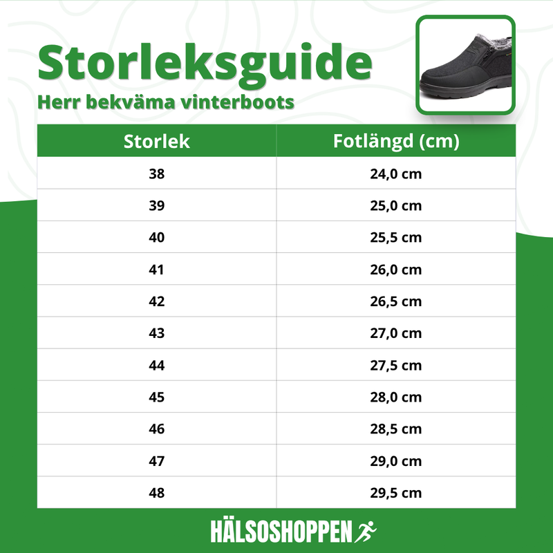 Herr Vinterboots med Dragkedja – Komfort og Støtte for Långa Promenader