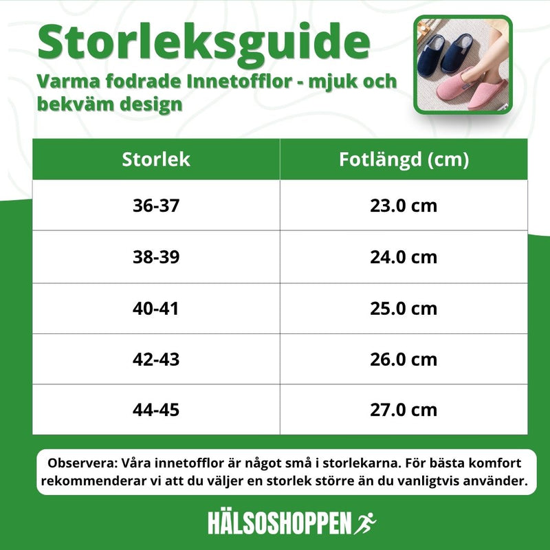 Varma fodrade Innetofflor – blød og behagelig design