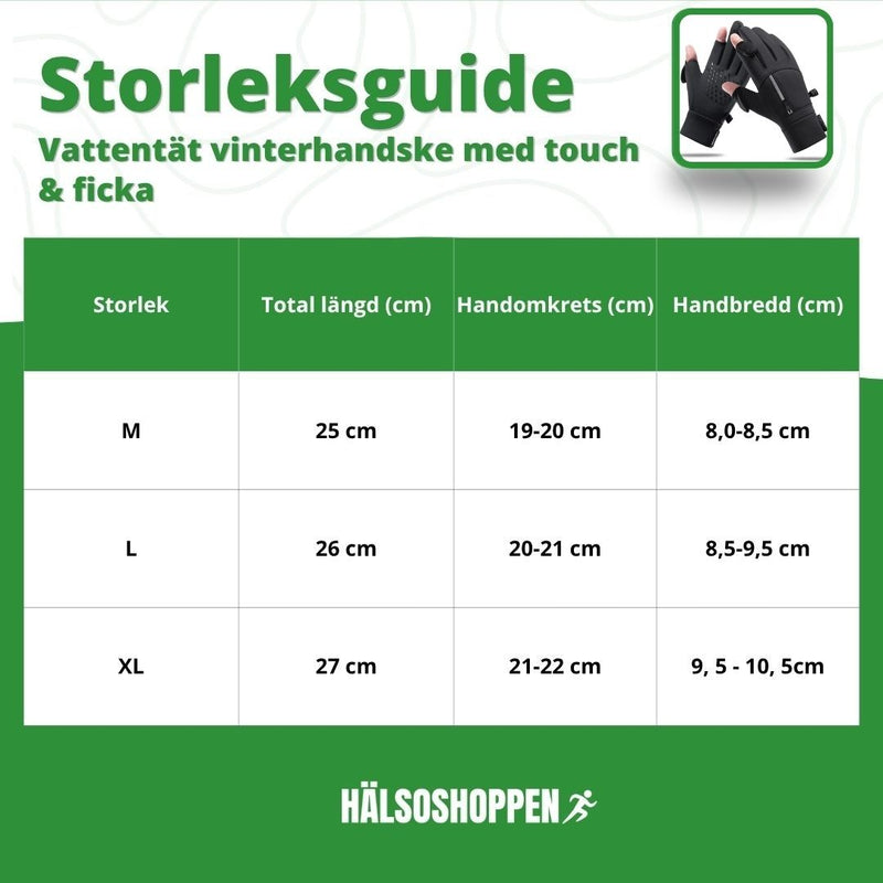 Vandtætte handsker med touch & ficka