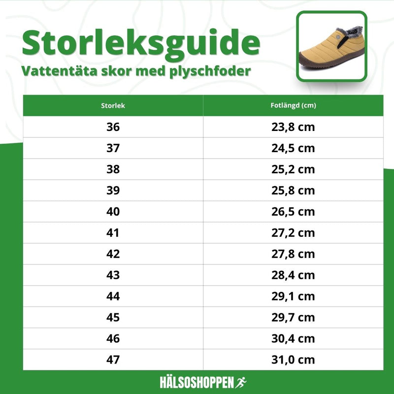 Vandtætte sko med plyschfoder