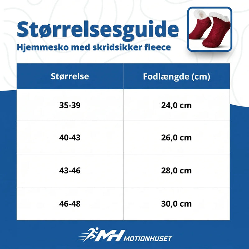 Toffelsockor med halkskydd fleece