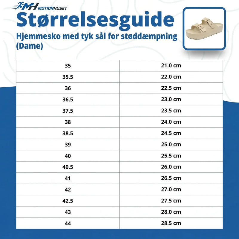 Tøfler med Tyk Sål til Stødabsorbering (Dame)