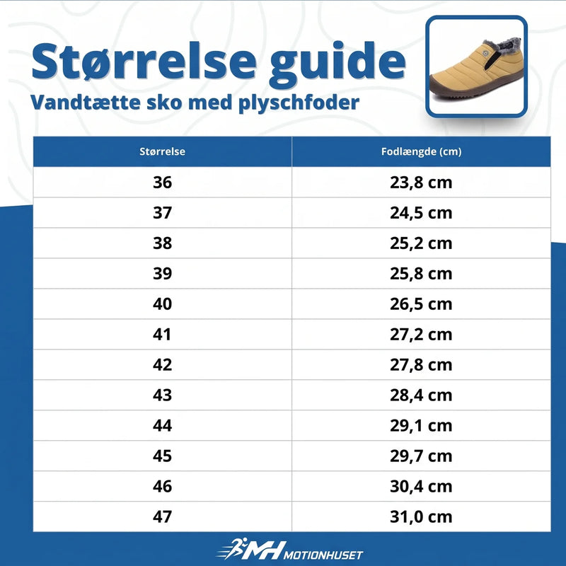 Vandtætte sko med plyschfoder