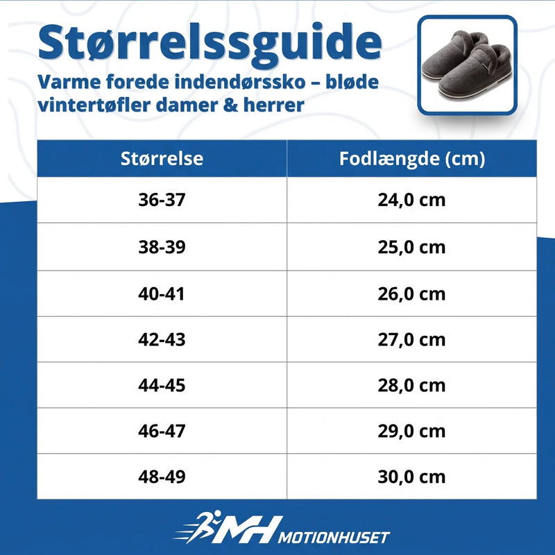 Varma fodrade innetofflor – bløde vintertofflor dam & herr