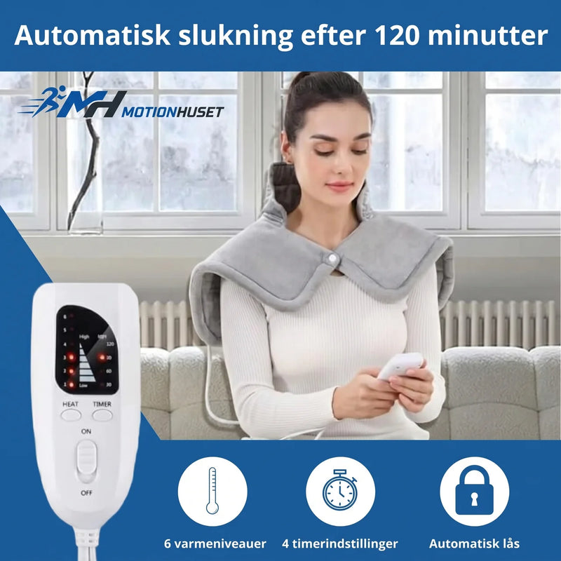 Varmepude til Nakke og Skuldre – 6 Varmeniveauer og Timer