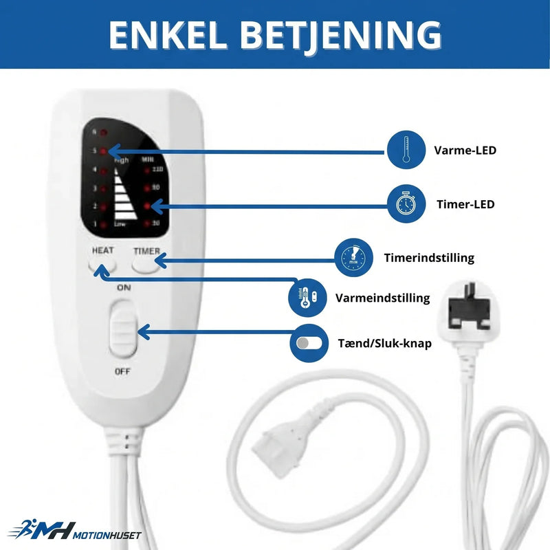 Varmepude til Nakke og Skuldre – 6 Varmeniveauer og Timer