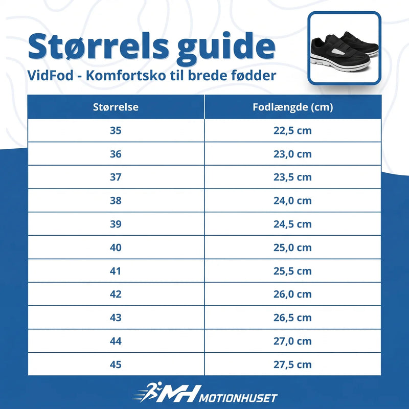 VidFod - Komfortskor for breda fødder