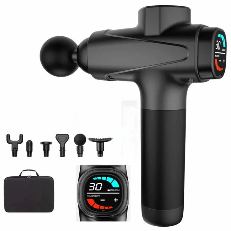 Massagepistol – 30 Hastigheter & 6 Utbytbara Massagehuvuden